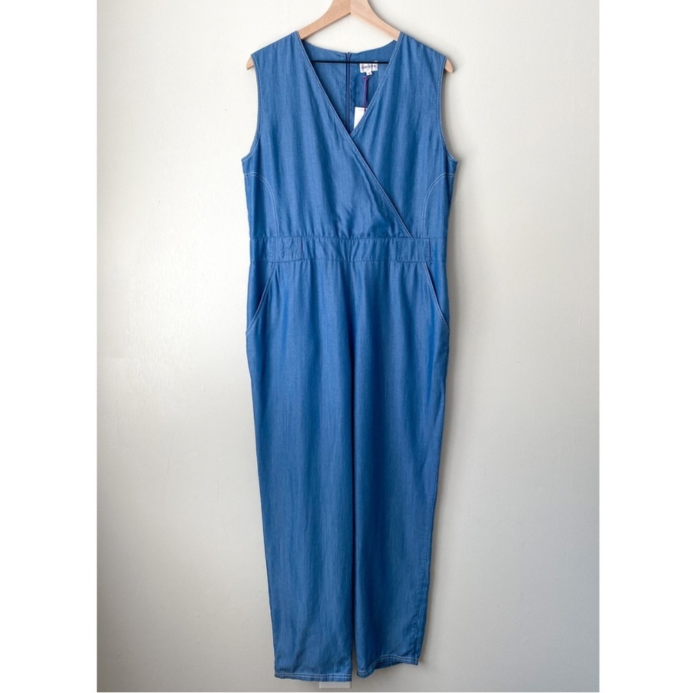 NWT BRORA Chambray Lyocell Sleeveless Jumpsuit Size 12